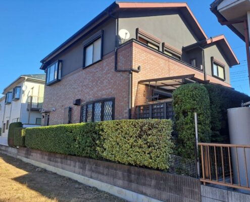 生垣剪定後｜目隠し植栽を整えた戸建て外構（三郷市）