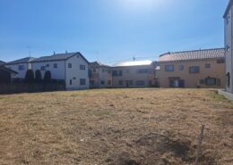 敷地内の草刈り完了後の様子。見通しが良くなった三郷市早稲田の空き地